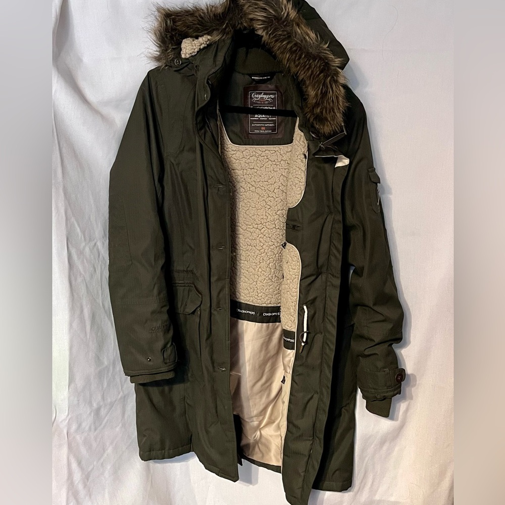 Craghoppers Khaki Jacket with Faux Fur Interior
